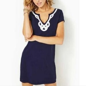 Lilly Pulitzer Women's Brewster Solid Navy T-Shirt Dress M